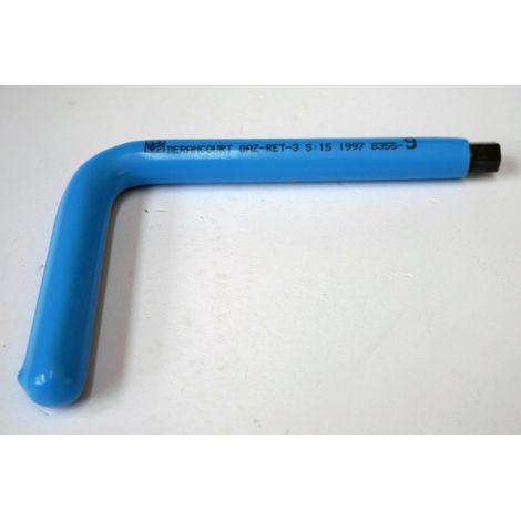 Clé male coudée 6 Pans 9mm isolé 1000V bleue L 90mm l 135mm acier traité pour vis creuses ATEX II DERANCOURT (1/3)
