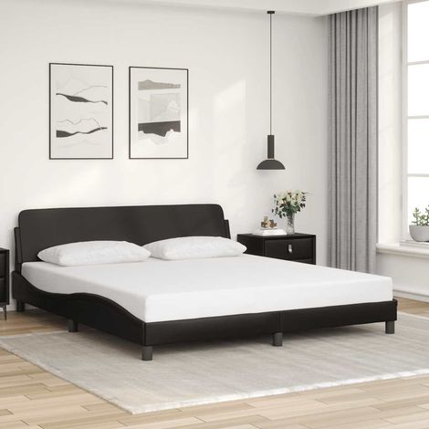 vidaXL Cadre de lit Dover noir 180x200 cm en similicuir