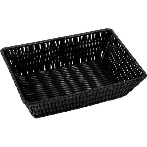 Panier à pain en osier noir, 19 x 26 cm, pour la maison, la pâtisserie et l'organisation de la cuisine.-AquaForge (1/2)