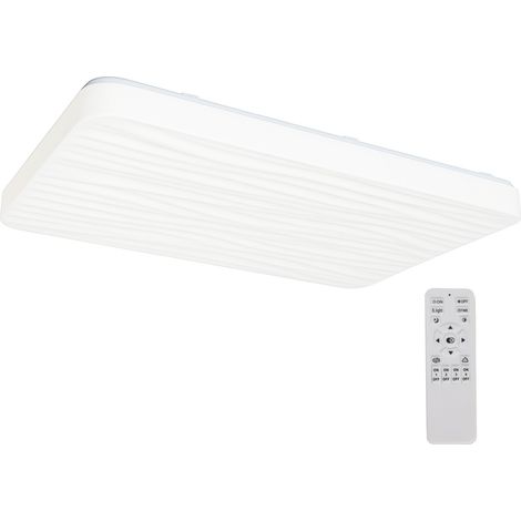 Plafonnier LED rectangulaire 90W, dimmable, télécommande 945×645mm
