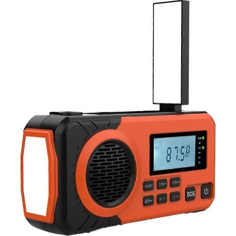 Solar Hand Crank Emergency Weather Radio,sw/AM/FM Portable Radio avec 3 LED Flashlight 4000mAh Puissance Bank (1/5)