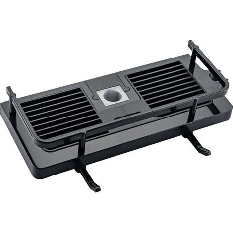 Título: Estante de baño con orificios para barra de ducha - Soporte para champú y jabón para barra de ducha de 24-25 mm (negro) (1/5)