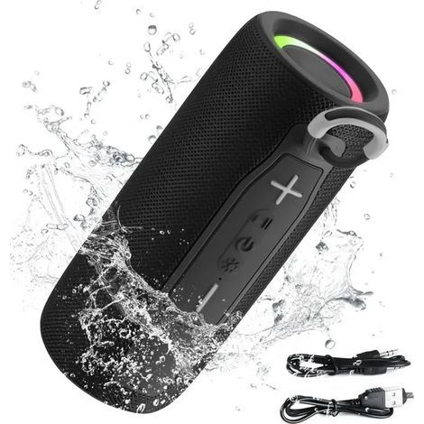 Enceinte Bluetooth Portable - Surround Stéréo 360° Sans Fil Enceinte 1200mAh - Étanche IP67, USB-AUX-TF pour Randonnées