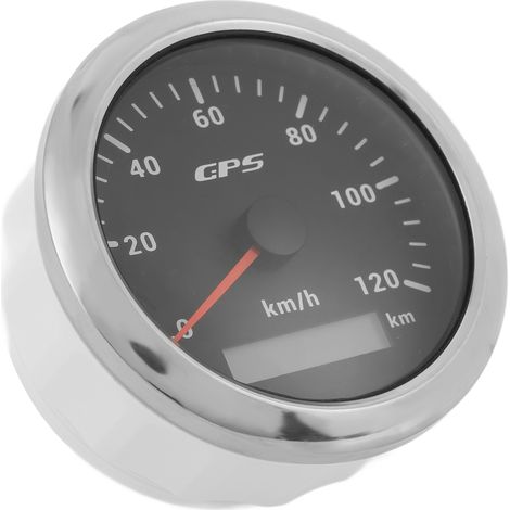 Compteur de vitesse GPS 85 mm pour bateaux, 120 km/h, rétroéclairage 7 couleurs, pour voiture, bateau, camping-car, yacht, noir (1/5)