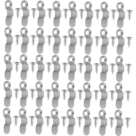 Healeved 120 Clips de fixation en fer pour cadres photo avec vis (1/5)