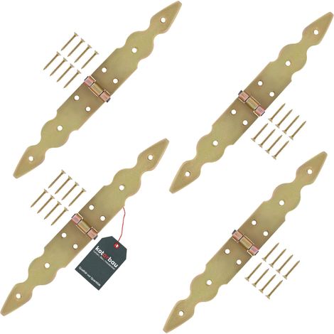 4 x Charnière de Chantier Charniere Porte Lourde Charnières de Portes Charniere Portail 150 x 150 x 35 mm en Acier galvanisé Quatre Pieces (1/5)