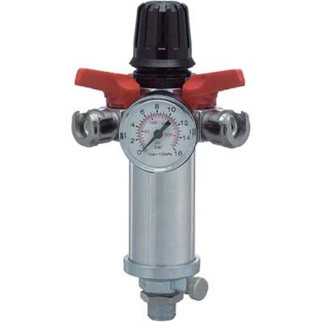 Regolatore pressione ac 31/a5 ani attacco 3/8m 2 uscite +manometro +filtro Ani