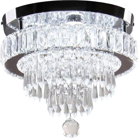 Plafonnier en cristal moderne pour couloir, chambre, entrée, hall d'entrée, lampe carrée (1/5)