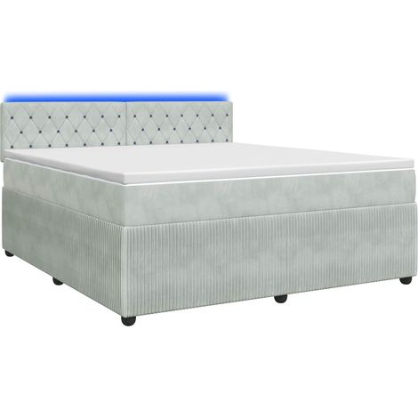 Maison Exclusive - Boxspringbett mit Matratze Hellgrau 160 x 200 (1/5)