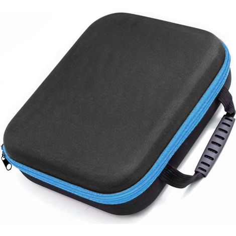 Sac de rangement transportable en EVA dur pour outil sans fil et ciseaux électriques, bande bleu clair, avec sangle élastique (1/5)