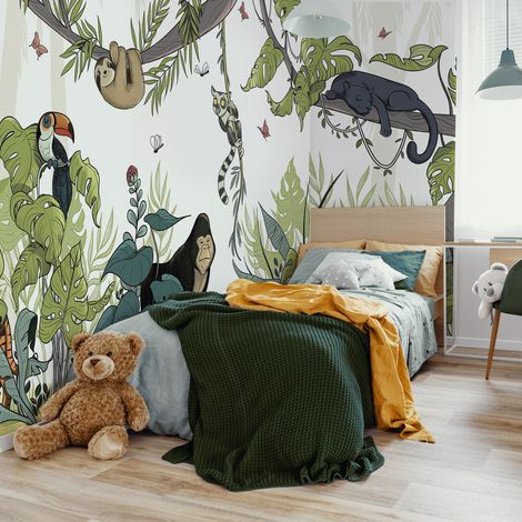 Papier peint panoramique Jungle s clair, 170 x 250cm (1/5)