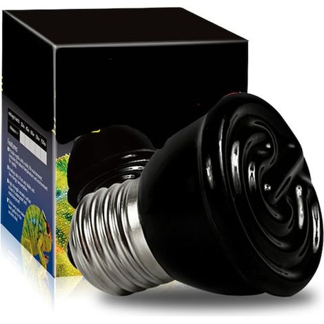 Lampe chauffante pour animaux, 100 W, céramique, 6 x 4,9 cm, noire (1/5)