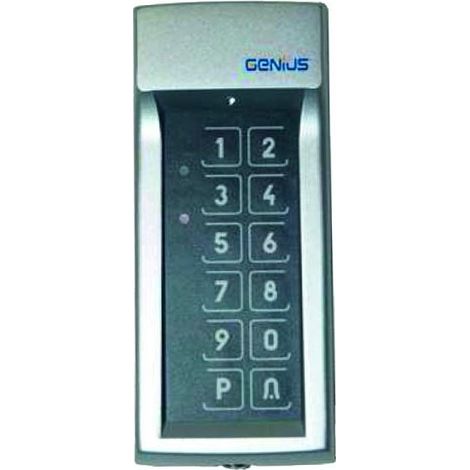 Genius – Clavier à code radio 12 touches – Alimentation par batterie 9V – Boîtier ABS antichoc – Fréquence 868MHz – Émetteur 4-canaux