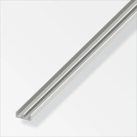 ALFER - 1mt - PROFILO DI GIUDA A MONTAGGIO BASSO A DOPPIA U 6x15x6MM - IN PLASTICA RESISTENTE - COLORE BIANCO
