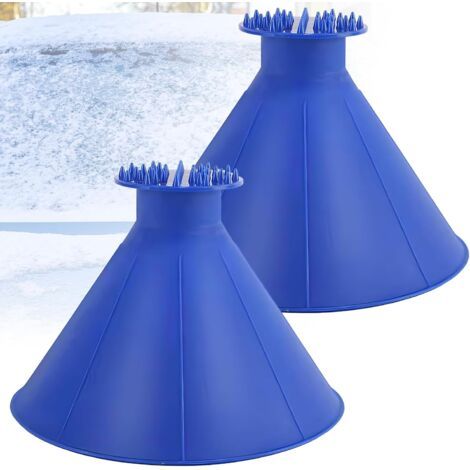 Grattoir à Glace pour Voiture, 2 pièces Grattoir à Glace pour Voiture Rond,Grattoir à Glace pour Voiture avec Entonnoir,360 degrés Gratte la Neige,pour Pare-Brise de Voiture SUV