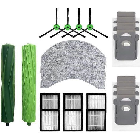 Accessoires pour aspirateur robot iRobot Roomba Combo 10 Max : brosse principale, filtre HEPA, chiffon de nettoyage, sac à poussière de rechange (1/5)
