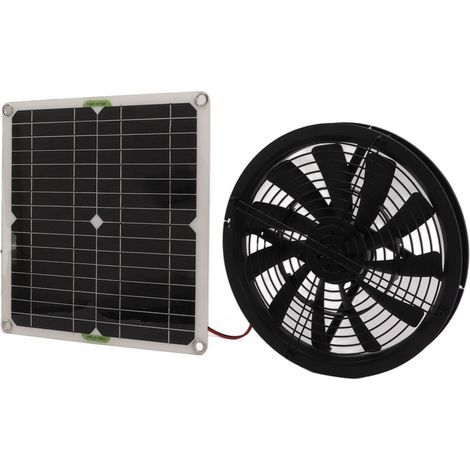 Kit de Ventilateur de Panneau Solaire, Ventilateur alimenté par Panneau Solaire 10 Pouces de diamètre 100 W pour serres de Yacht de Camping-Car Salle de Bain (1/5)