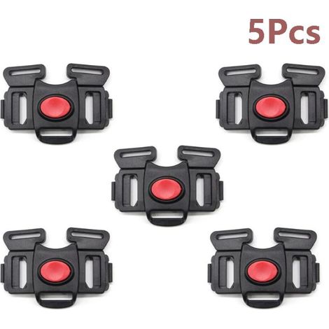 Harnais de sécurité à 5 points pour chaise haute – Clip 25mm – Matériau plastique épais – Installation facile – Adapté à poussettes et chaises hautes (1/5)