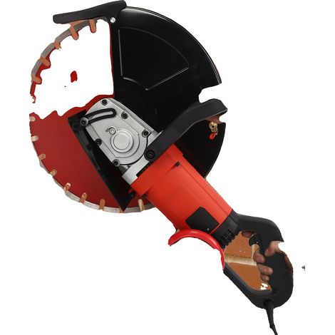 Cortadora de hormigón, motor potente, bomba de agua eficiente, color rojo. (1/2)