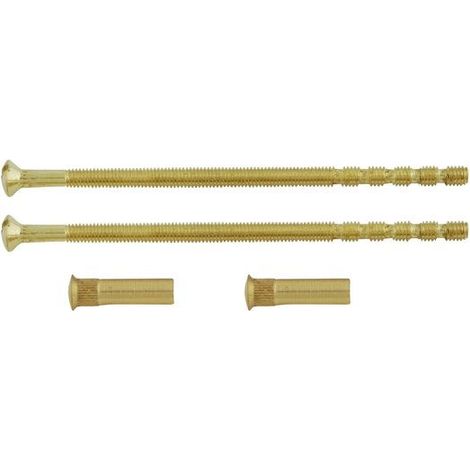 Juego de 2 tornillos y 2 casquillos de acero latonado, L.9 x L.0,7 CHRISLIGNE