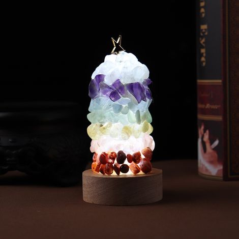 Lampe de chevet USB à cristaux multicolores, lumière chaude pour Noël, décoration DIY chambre