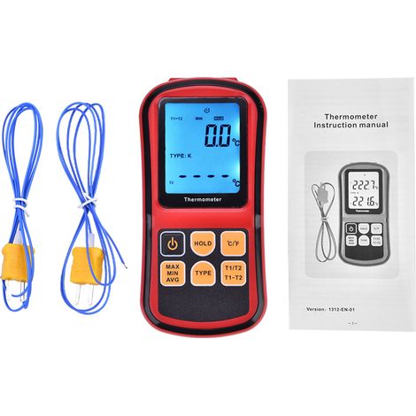 Termometro digitale GM1312 – Misuratore di temperatura – Display LCD – Doppio canale