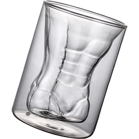 Verre à Bière Forme Corps Humain Double Paroi, Tasse à Whisky et Shot pour Fête, Bar, Cadeau Homme (1/5)