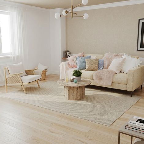 Kilim moderne Tapis Bohemian - Tapis en laine  - 230x160cm, Rectangular - 100% Laine vierge - Tissé main - Naturel