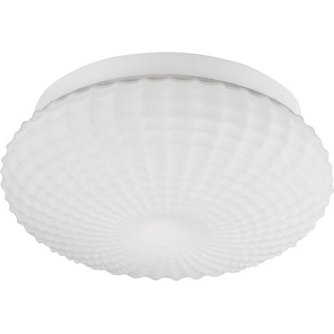 Merano Esquimalt Plafonnier salle de bain 2 lumières verre blanc métal blanc LED E27 IP44