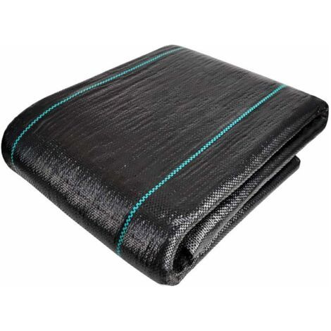 Toile de Paillage Contre Les Mauvais Herbes 10Mx2M en Fibres de Polypropylène Tissées Anti-UV 100g/m2 Résistant Aux Déchirures avec Haute Stabilisation Bâche de Paillage