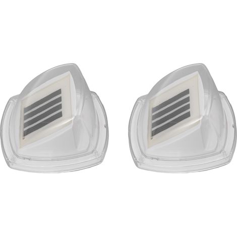 Lot de 2 lampes solaires LED étanches à lumière chaude et transparentes, mini lampe murale solaire pour clôture de jardin ou cour. (1/5)