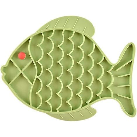 Comedero de silicona antiadherente para perros y gatos - Alimentación lenta para peces (verde) (1/5)