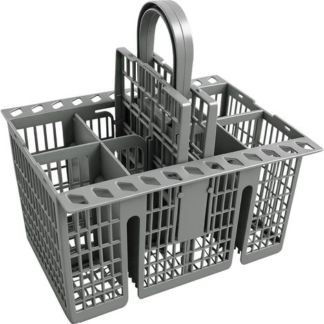 Panier à Couverts pour Lave Vaisselle, Modèle Universel avec Poignée Amovible, Couvercles Rabattables, 8 Compartiments, Pièce de Remplacement, C00257140 (1/5)