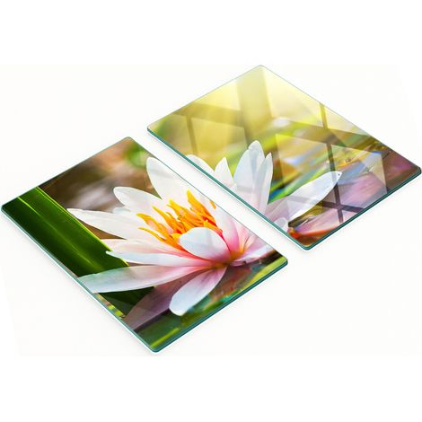 Tablas decorativas de cristal para servir aperitivos con dise帽o de nen煤far, 2x40x52 cm.