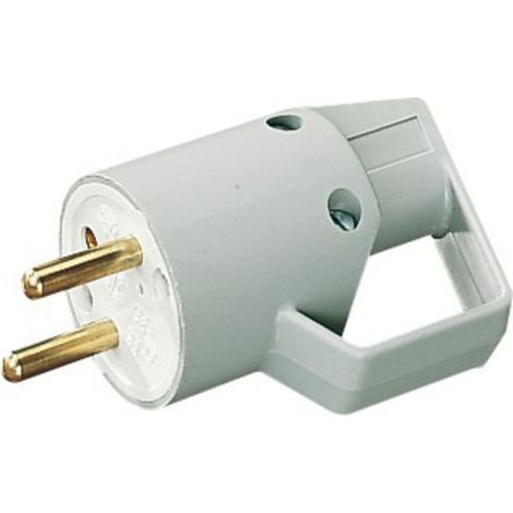 Fiche mâle 2P+T 16A IP40 à anneau - Gris - Lébénoïd