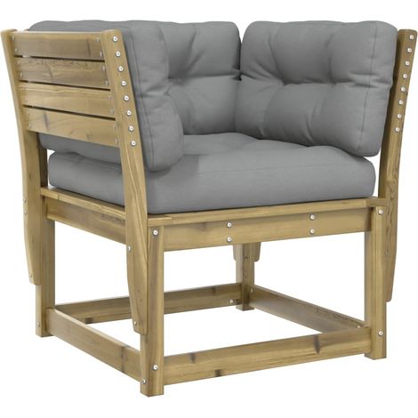Canapé de jardin,Canapé d'extérieur,Sofa de jardin accoudoirs avec coussins bois pin imprégné CFW452009 (1/5)