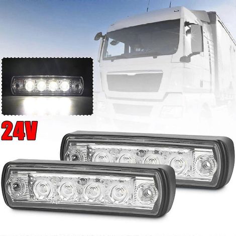 2 feux de position LED blancs pour pare-soleil de cabine MAN TGA TGL TGS TGX 81252606121 (1/5)