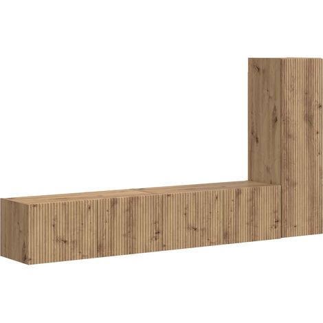 Maison Exclusive - TV-Schrankset Wandmontiert 3 pcs Artisan-Eiche