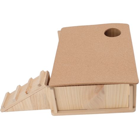 Maisonnette en bois à plusieurs pièces avec échelle pour hamster, hamster, cochon d'Inde et autres petits animaux (ours doré, cochon d'Inde). (1/5)