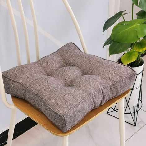10cm Thick Garden Chair Cushion, Soft Cotton 40x40cm Office Dining Room Home Seat Pad (40x40x10cm, Grey) (1/5)