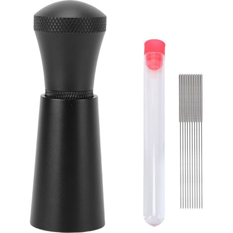 Distributore di Caffè con 7 Aghi in Acciaio Inox 0,35mm – Impugnatura in Alluminio Antiscivolo e Design Moderno – Estrazione Uniforme per Baristi e Casa (1/5)