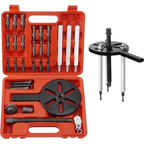 Kit d'Extracteurs de Roulement 21 en 1, Outil d'Extraction de Roulement, Kit d'Outils de Roulement de Roue avec Pinces de Serrage en 6 Tailles, Extracteur 3 Mâchoires pour Roulement Intérieur (1/5)
