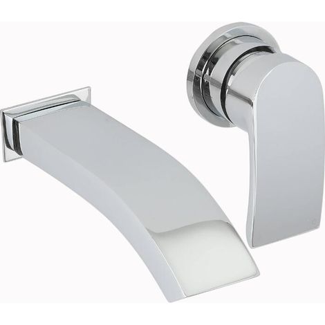 Milano Razor Wall Mounted Basin Mixer Tap with Lever Handle - Chrome (1/5)