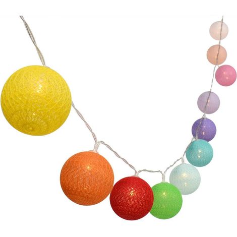 1 m Lichterkette mit 10 bunten LED-Kugeln – batteriebetrieben, ideal für Weihnachten oder Hochzeiten – verschiedene Farben