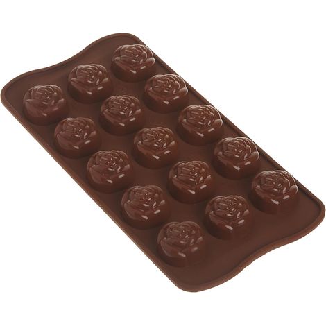 1 Moule En Silicone, Antiadhésif, Forme Rose, 15 Cavités, Pour Chocolats Et Confiseries (1/5)