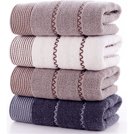Serviette De Bain - 100 % Coton Turc - Pour Salle De Bain - Lot De 4 Pièces (1/5)