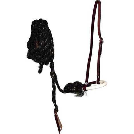 Set bosal in cuoio e mecate in crine con capezzina in cuoio e rawhide intrecciata