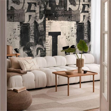 Photo wallpaper wall Profhome 791444 hot embossed non-woven wallpaper slightly textured with graphical pattern matt cream black silk grey beige 1,59 m x 2,8 m (1/5)
