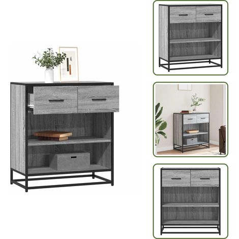 Buffet sonoma gris 68x35x76 cm bois d'ingénierie - Buffet - Buffets - Armoire De Rangement - Meuble De Rangement De Cuisine (1/5)