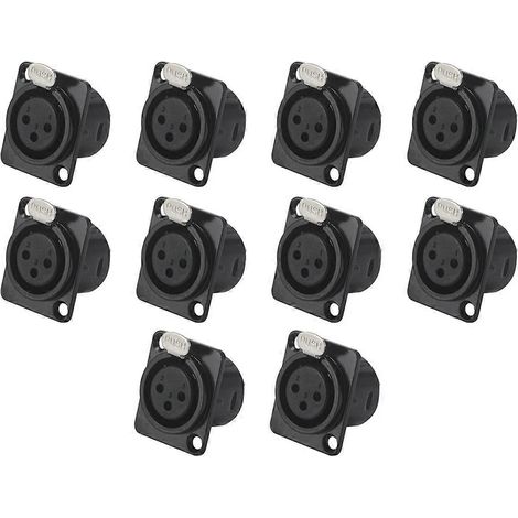 Adaptateur de connecteur XLR 3 broches (fiche type D vers prise mâle) avec borne XLR femelle et mâle à souder (1/5)